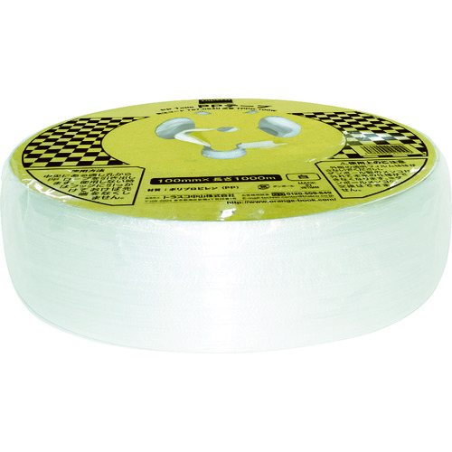 トラスコ中山 TRUSCO PPテープ 幅100mmX長さ1000m 白 メンコ付(ご注文単位1巻)【直送品】