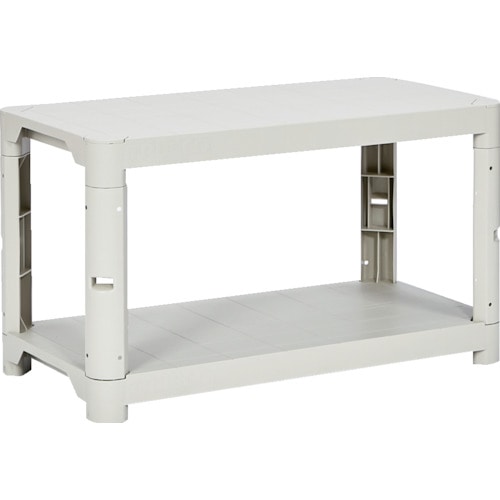 トラスコ中山 TRUSCO プラ棚 高さ515-2段タイプ コーナーキャップ4個付 ネオグレー(ご注文単位5台)【直送品】