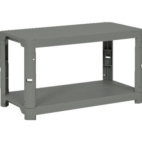 トラスコ中山 TRUSCO プラ棚 高さ515-2段タイプ コーナーキャップ4個付 アーセナルグレー(ご注文単位5台)【直送品】