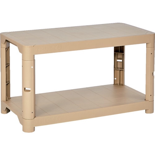 トラスコ中山 TRUSCO プラ棚 高さ515-2段タイプ コーナーキャップ4個付 ライトサンド(ご注文単位5台)【直送品】