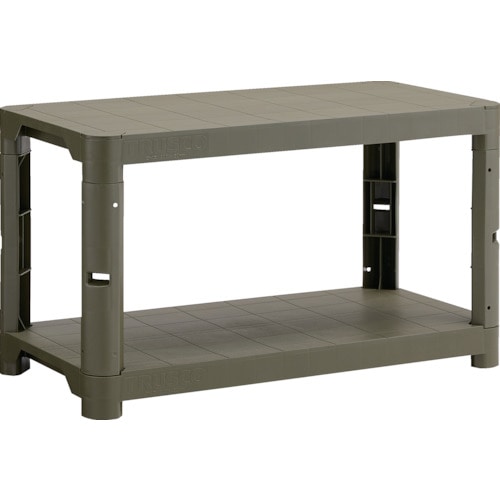 トラスコ中山 TRUSCO プラ棚 高さ515-2段タイプ コーナーキャップ4個付 つや消しОD(ご注文単位5台)【直送品】