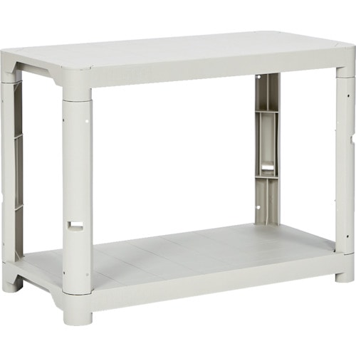 トラスコ中山 TRUSCO プラ棚 高さ658-2段タイプ コーナーキャップ4個付 ネオグレー(ご注文単位5台)【直送品】