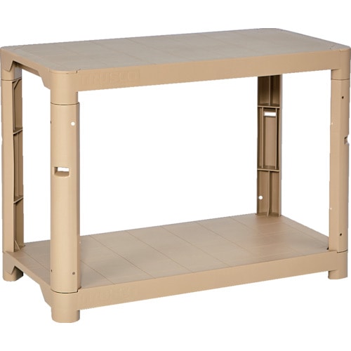 トラスコ中山 TRUSCO プラ棚 高さ658-2段タイプ コーナーキャップ4個付 ライトサンド(ご注文単位5台)【直送品】