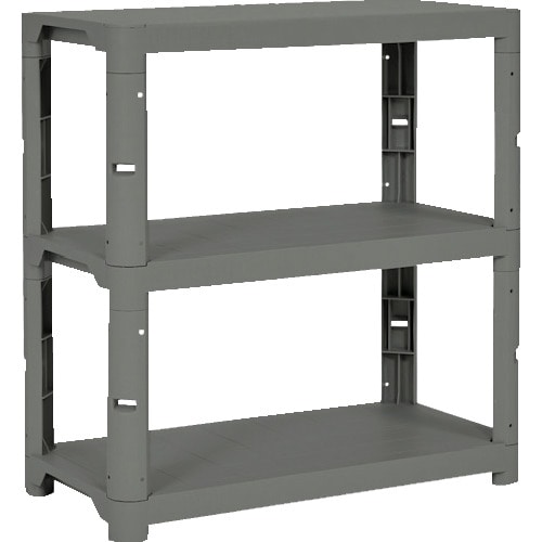 トラスコ中山 TRUSCO プラ棚 高さ943-3段タイプ コーナーキャップ4個付 アーセナルグレー(ご注文単位5台)【直送品】