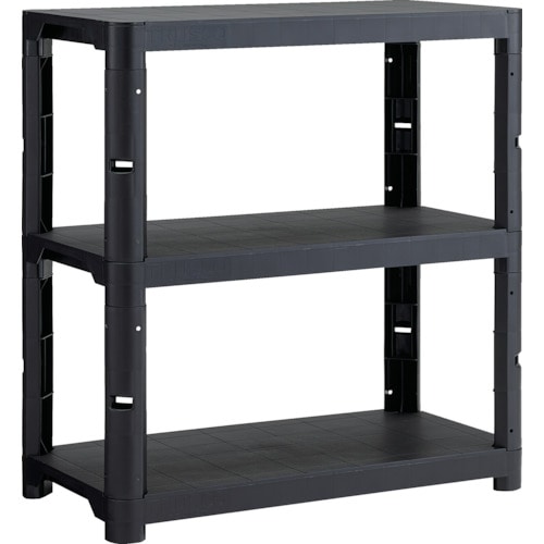 トラスコ中山 TRUSCO プラ棚 高さ943-3段タイプ コーナーキャップ4個付 つや消しブラック(ご注文単位5台)【直送品】