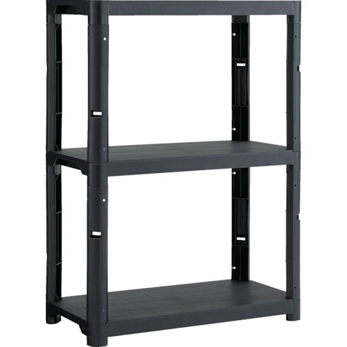 トラスコ中山 TRUSCO プラ棚 高さ1229-3段タイプ コーナーキャップ4個付 つや消しブラック(ご注文単位5台)【直送品】