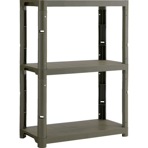 トラスコ中山 TRUSCO プラ棚 高さ1229-3段タイプ コーナーキャップ4個付 つや消しОD(ご注文単位5台)【直送品】