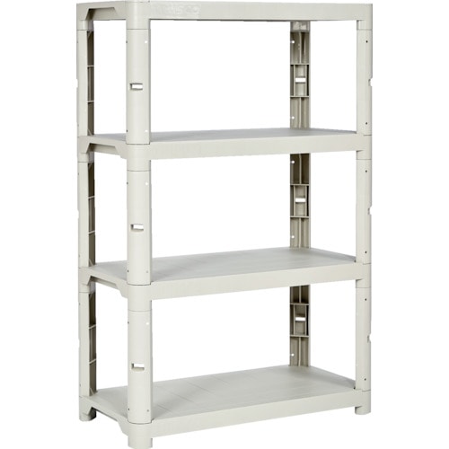 トラスコ中山 TRUSCO プラ棚 高さ1371-4段タイプ コーナーキャップ4個付 ネオグレー(ご注文単位1台)【直送品】