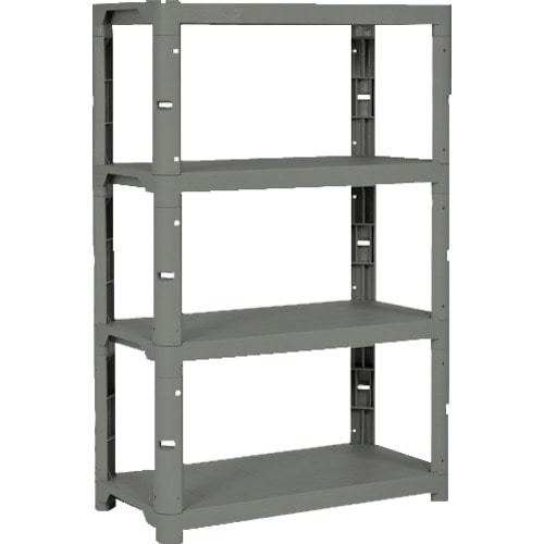 トラスコ中山 TRUSCO プラ棚 高さ1371-4段タイプ コーナーキャップ4個付 アーセナルグレー(ご注文単位1台)【直送品】