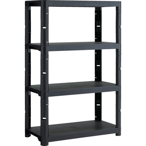 トラスコ中山 TRUSCO プラ棚 高さ1371-4段タイプ コーナーキャップ4個付 つや消しブラック(ご注文単位1台)【直送品】