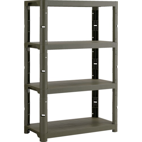 トラスコ中山 TRUSCO プラ棚 高さ1371-4段タイプ コーナーキャップ4個付 つや消しОD(ご注文単位1台)【直送品】