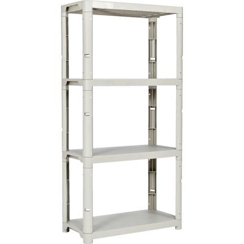 トラスコ中山 TRUSCO プラ棚 高さ1800-4段タイプ コーナーキャップ4個付 ネオグレー(ご注文単位1台)【直送品】