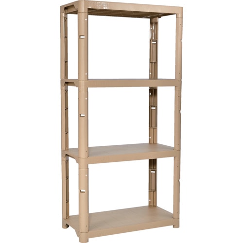 トラスコ中山 TRUSCO プラ棚 高さ1800-4段タイプ コーナーキャップ4個付 ライトサンド(ご注文単位1台)【直送品】