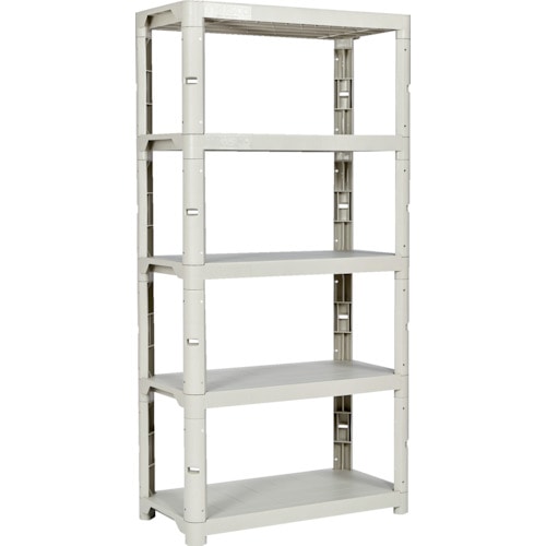 トラスコ中山 TRUSCO プラ棚 高さ1800-5段タイプ コーナーキャップ4個付 ネオグレー(ご注文単位1台)【直送品】