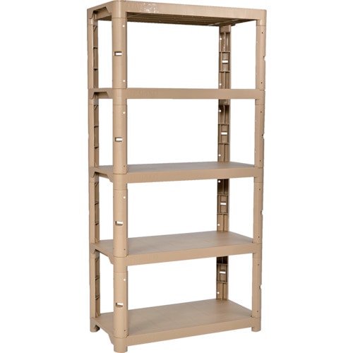 トラスコ中山 TRUSCO プラ棚 高さ1800-5段タイプ コーナーキャップ4個付 ライトサンド(ご注文単位1台)【直送品】