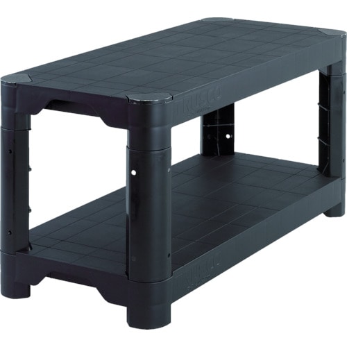 トラスコ中山 TRUSCO プラ棚軽量型 高さ392-2段タイプ コーナーキャップ4個付 黒(ご注文単位5台)【直送品】