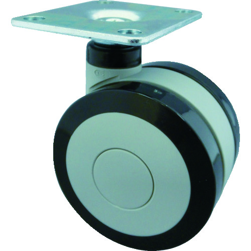 トラスコ中山 TRUSCO プレート式双輪キャスター エラストマ-車輪 自在 Φ100(ご注文単位1個)【直送品】