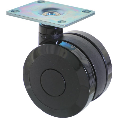 トラスコ中山 TRUSCO プレート式双輪キャスター エラストマ-車輪 自在 Φ100 ブラック(ご注文単位1個)【直送品】