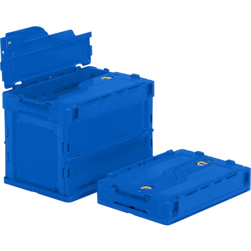 トラスコ中山 TRUSCO オリコン 薄型折りたたみコンテナ 20L ロックフタ付 ダークブルー ダークブルー(ご注文単位1個)【直送品】