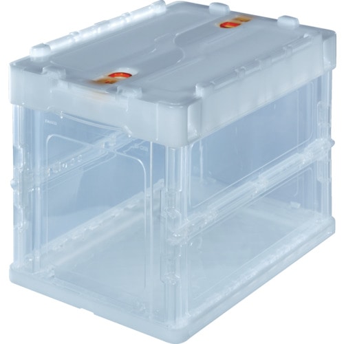 トラスコ中山 TRUSCO オリコン 薄型折りたたみコンテナ 20L ロックフタ付 透明 透明(ご注文単位1個)【直送品】
