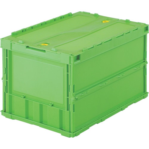 トラスコ中山 TRUSCO オリコン 薄型折りたたみコンテナ 50L ロックフタ付 グリーン 緑(ご注文単位1個)【直送品】