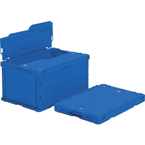 トラスコ中山 TRUSCO オリコン 薄型折りたたみコンテナ 75L スライドロックフタ付 ダークブルー ダークブルー(ご注文単位1個)【直送品】