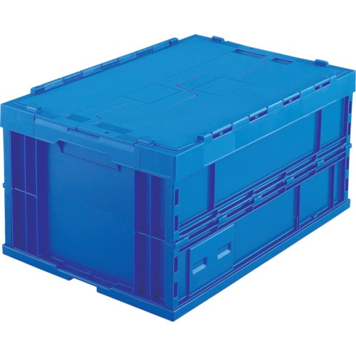 トラスコ中山 TRUSCO 折りたたみコンテナフタ付 75L ダークブルー(ご注文単位1個)【直送品】