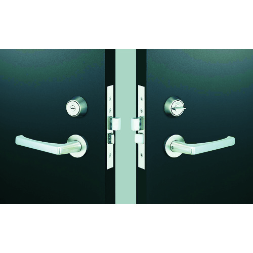 トラスコ中山 MIWA レバーハンドル錠 LA20-1 シリンダーU9バックセット64mmケース深さ82mm扉厚33～42mm（ご注文単位1個）【直送品】