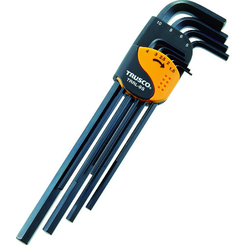 トラスコ中山 TRUSCO 六角棒レンチセット ロングタイプ 9本組(ご注文単位1セット)【直送品】