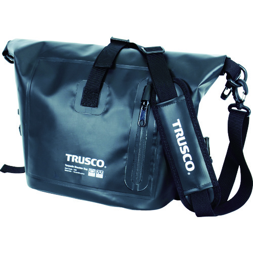 トラスコ中山 TRUSCO 防水ターポリンショルダーバッグ ブラック(ご注文単位1個)【直送品】