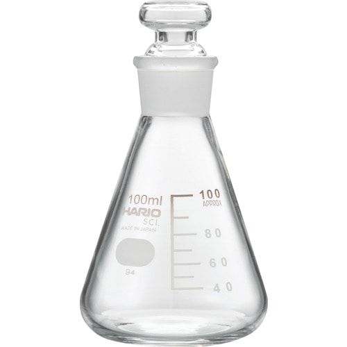 トラスコ中山 HARIO 共栓三角フラスコ100ml(TS22)(ご注文単位1個)【直送品】