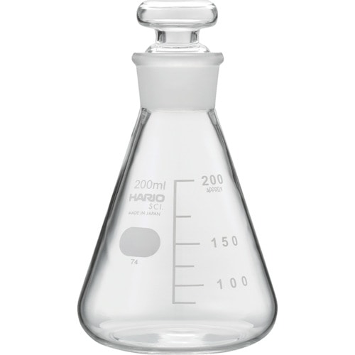 トラスコ中山 HARIO 共栓三角フラスコ200ml(TS27)(ご注文単位1個)【直送品】