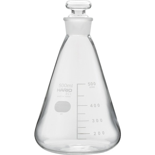 トラスコ中山 HARIO 共栓三角フラスコ500ml(TS27)(ご注文単位1個)【直送品】