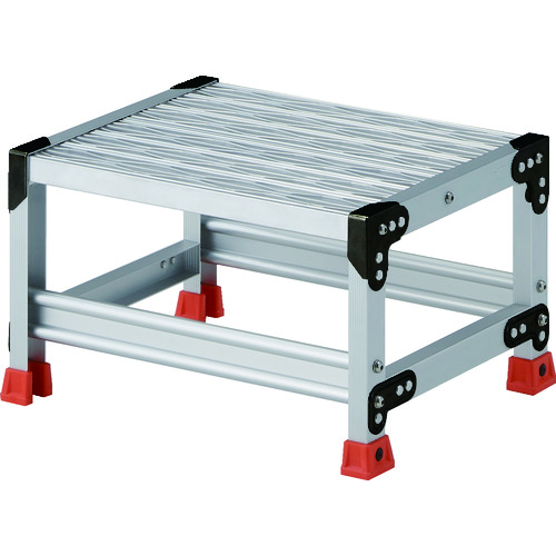 トラスコ中山 TRUSCO 作業用踏台 アルミ製・グレーチング仕様 SUS金具 1段 高さ0.3m 天板500×400(ご注文単位1台)【直送品】