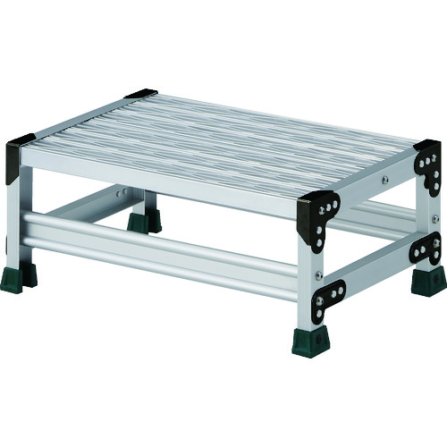 トラスコ中山 TRUSCO 作業用踏台 アルミ製・グレーチング仕様 SUS金具 1段 高さ0.25m 天板600×400(ご注文単位1台)【直送品】