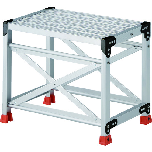 トラスコ中山 TRUSCO 作業用踏台 アルミ製・グレーチング仕様 SUS金具 1段 高さ0.5m 天板500×400(ご注文単位1台)【直送品】