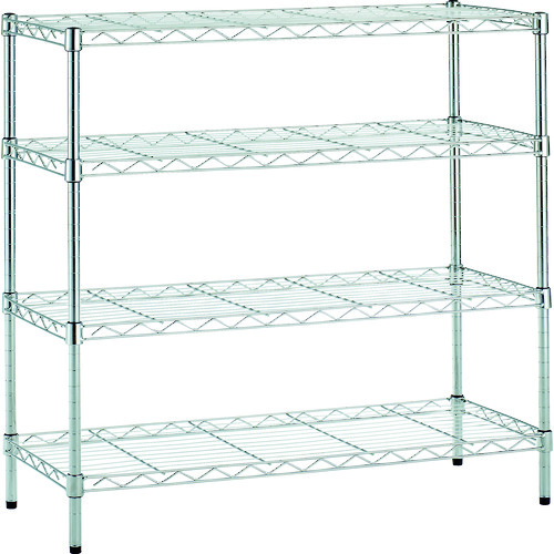 トラスコ中山 TRUSCO ステンレス製メッシュラック 800X350XH830 4段(ご注文単位1台)【直送品】