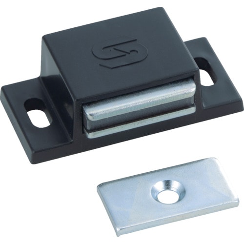 トラスコ中山 TRUSCO マグネットキャッチ(横型) 樹脂製 L40mm 黒(ご注文単位1個)【直送品】