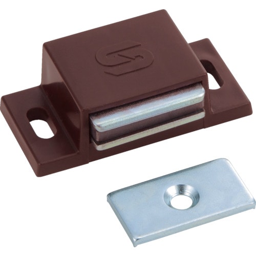 トラスコ中山 TRUSCO マグネットキャッチ(横型) 樹脂製 L40mm 茶(ご注文単位1個)【直送品】