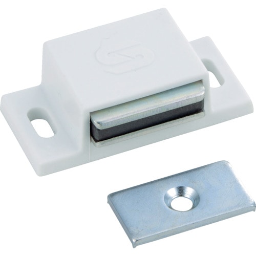 トラスコ中山 TRUSCO マグネットキャッチ(横型) 樹脂製 L40mm 白(ご注文単位1個)【直送品】