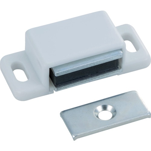 トラスコ中山 TRUSCO マグネットキャッチ(横型) PE製 L46.7mm 白(ご注文単位1個)【直送品】