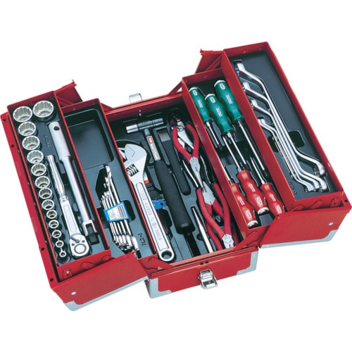 トラスコ中山 TONE 整備用工具セット ツールセット マットブラック 差込角12.7mm 53点セット(ご注文単位1セット)【直送品】