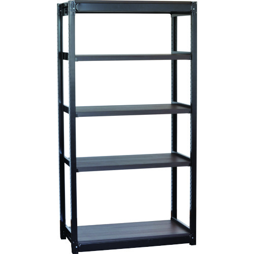 トラスコ中山 TRUSCO TSUG型スチール軽量ボルトレス棚 基本タイプ 木製棚板ウォールナット 5段仕様 高さ1800mm 間口900mm 奥行600mm(ご注文単位1台)【直送品】