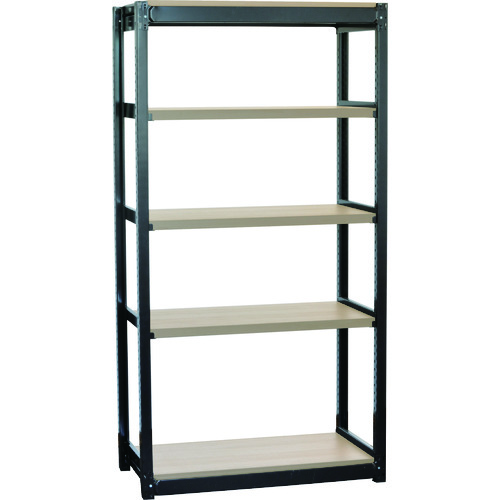 トラスコ中山 TRUSCO TSUG型スチール軽量ボルトレス棚 基本タイプ 木製棚板ベージュオーク 5段仕様 高さ1800mm 間口900mm 奥行450mm(ご注文単位1台)【直送品】