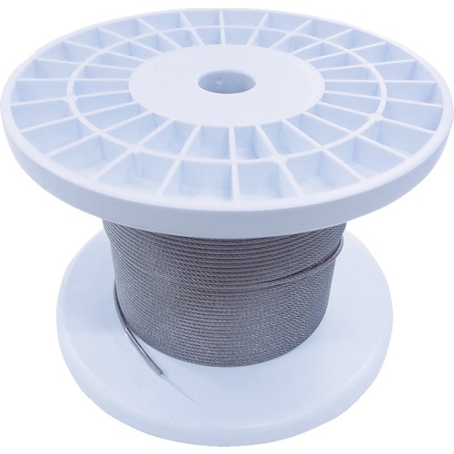 トラスコ中山 ニッサチェイン 透明コーティングワイヤロープ 2.0mm×100m（ご注文単位1巻）【直送品】