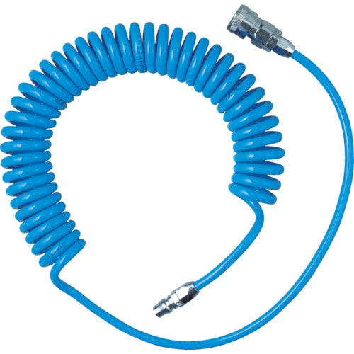 トラスコ中山 TRUSCO αウレタンコイルホースブルー カップリング付 6m(ご注文単位1本)【直送品】