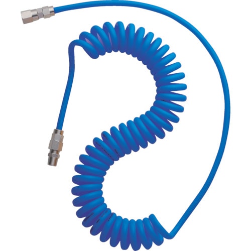 トラスコ中山 TRUSCO ウレタンコイルホース 6.0m ブルー(ご注文単位1本)【直送品】