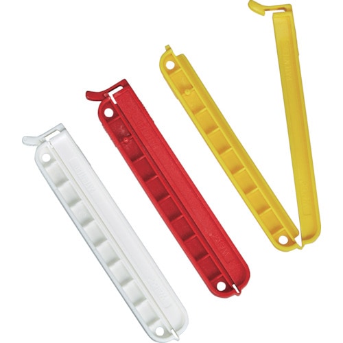 トラスコ中山 TRUSCO 袋留めクリップ 3P(白赤黄)（ご注文単位1パック）【直送品】