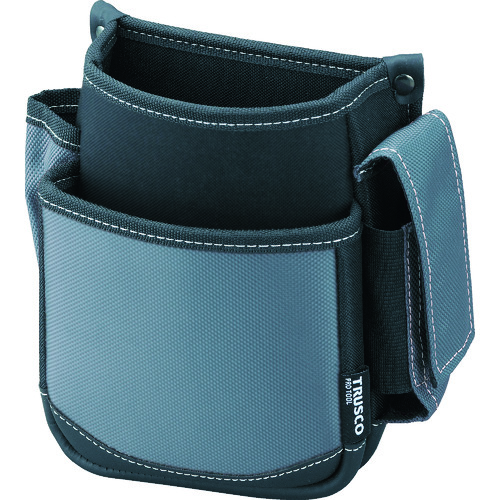 トラスコ中山 TRUSCO 腰袋 2段 携帯電話ホルダー付き グレー(ご注文単位1個)【直送品】