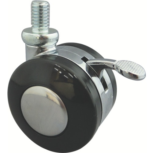 トラスコ中山 トーシン ねじ込み双輪キャスター 50径 自在ストッパー付 ボルトM12X1.75(ご注文単位1個)【直送品】